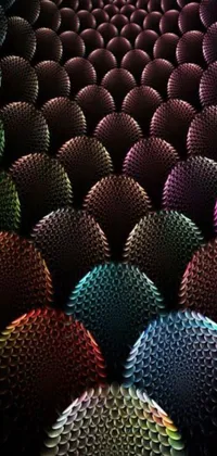 This phone live wallpaper features a breathtaking display of multicolored circles, created using microscopic photography