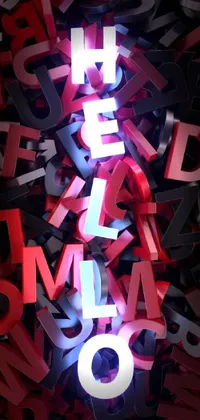 Looking for a playful and dynamic live wallpaper for your phone? Look no further than this quirky design, featuring a pile of red and black letters in a jumbled design