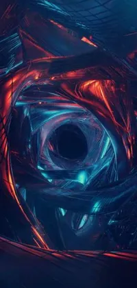 Get captivated by this abstract live wallpaper with a black hole surroundered by red and blue lights