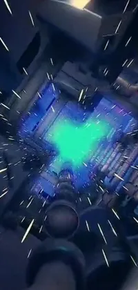 This live wallpaper will teleport you to a spaceship universe with mana flowing around and an overhead view of the ship