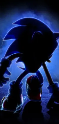 Get ready to experience the ultimate Sonic the Hedge live wallpaper for your phone! This dynamic design features a captivating background with a dark blue color and a strong eerie back light that sets the tone perfectly