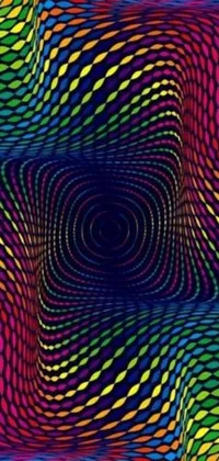 Get lost in a mesmerizing live phone wallpaper display of psychedelic patterns and vibrant colors inspired by Op art