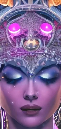 Purple Art Eyelash Live Wallpaper