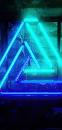 This phone live wallpaper features a charming neon sign that forms a triangle shape while illuminating blue
