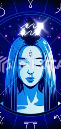 Looking for a unique and eye-catching live wallpaper for your phone? Check out this stunning digital art featuring a woman with zodiac signs painted on her face