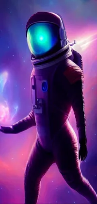 Purple Astronaut Violet Live Wallpaper