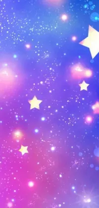 Get lost in the dreamy world of live wallpaper featuring a star-studded sky