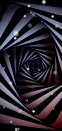 This live wallpaper features a mesmerizing black and white spiral pattern with intricate digital art