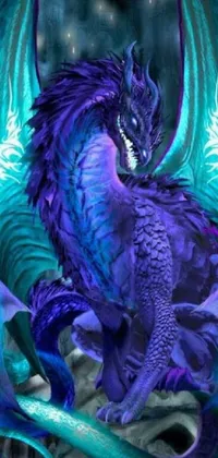 Purple Azure Mythical Creature Live Wallpaper