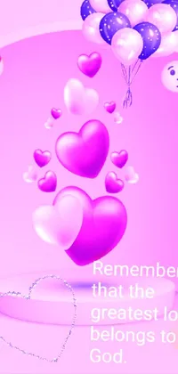 A lively and colorful phone live wallpaper with 3D balloons floating gently across the screen, featuring a meaningful message in elegant font