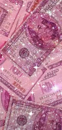 Purple Banknote Pink Live Wallpaper