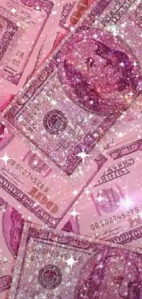 pink money background