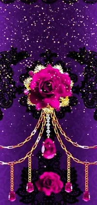 Purple Black Flower Live Wallpaper