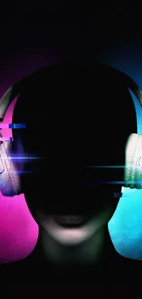 This live phone wallpaper features a stunning digital art design of a person wearing headphones