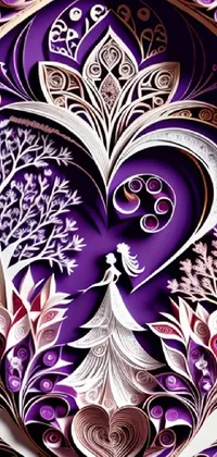 Purple Botany Art Live Wallpaper