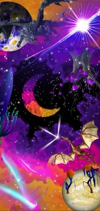 Purple Cartoon Light Live Wallpaper