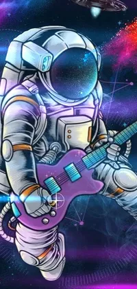 Purple Cartoon Musical Instrument Live Wallpaper