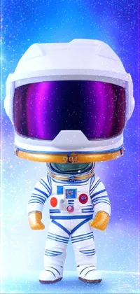 Add some interstellar charm to your phone with this unique live wallpaper featuring a person in a space suit and a fun mascot pop funko figure