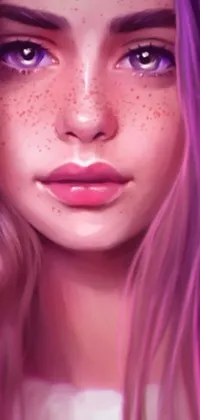 Purple Cheek Eyebrow Live Wallpaper