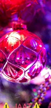 Purple Christmas Ornament Holiday Ornament Live Wallpaper