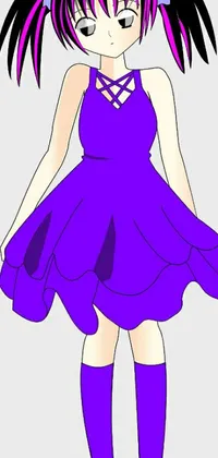 Purple Dress Cartoon Live Wallpaper