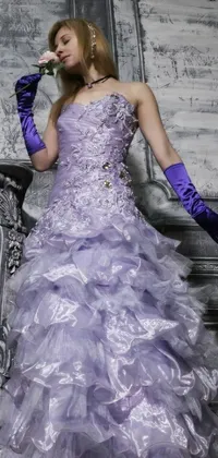 Purple Dress Face Live Wallpaper