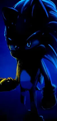 This phone live wallpaper features a close-up of a gripping gloved hand and a picture of a popular movie Sonic character on a bold Tumblr-inspired Art backdrop