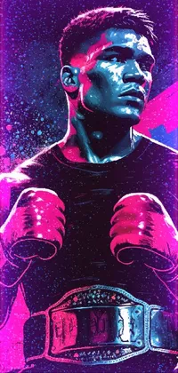 This phone live wallpaper features a powerful image of a person wearing boxing gloves in a close-up shot