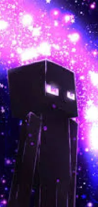 Enderman character on blue background