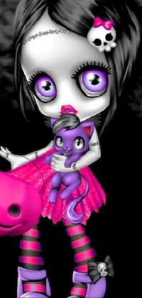 Purple Eyelash Toy Live Wallpaper