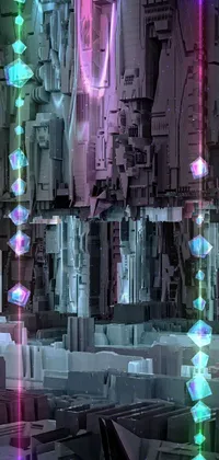 This live wallpaper features a cyberpunk inspired design with a deep mandelbulb landscape, neon cyberpunk cityscape, and futuristic cyber subway station