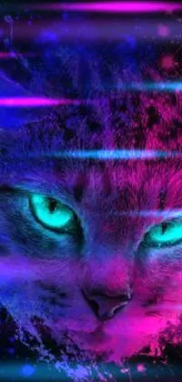Purple Felidae Cat Live Wallpaper