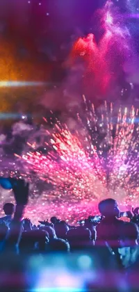 Purple Fireworks World Live Wallpaper