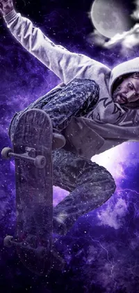 Purple Flash Photography Astronaut Live Wallpaper