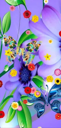 Purple Flower Petal Live Wallpaper