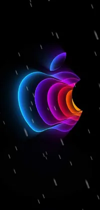 This is a stunning <a href="/">phone live wallpaper</a> featuring the iconic apple logo in smooth and rounded shapes against a stylish black background