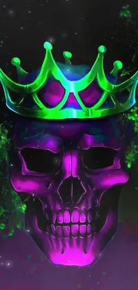 Looking for an edgy and eye-catching live wallpaper? Look no further than this trendy digital art featuring a skull with a crown