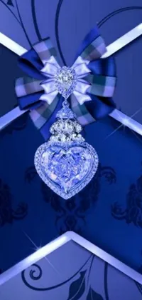 This stunning live wallpaper showcases a beautiful ribbon with a heart design, digitally rendered to perfection