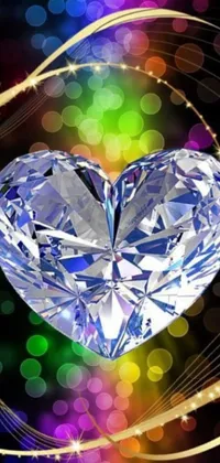 Get ready to dazzle your phone with a dazzling heart-shaped diamond live wallpaper