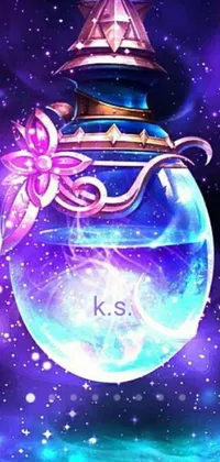 This <a href="/">live phone wallpaper</a> is inspired by Sailor Moon and fantasy art, with a bottle and flower design