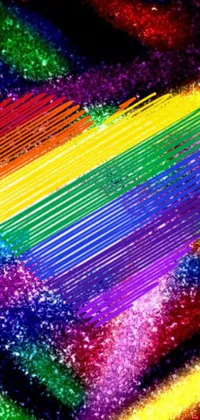 Dress up your phone with a rainbow-themed live wallpaper inspired by vibrant crayon art