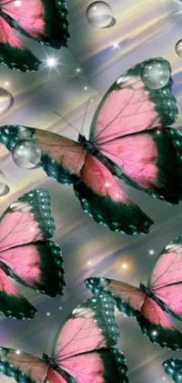 This pink butterfly phone live wallpaper is a beautiful and serene addition to any phone screen