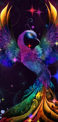 Purple Light Bird Live Wallpaper