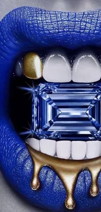 Enjoy a stunning live wallpaper featuring a close-up of a mouth with a captivating diamond