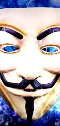Bring the spirit of rebellion to your phone screen with this mesmerizing live wallpaper featuring a V for Vendetta mask