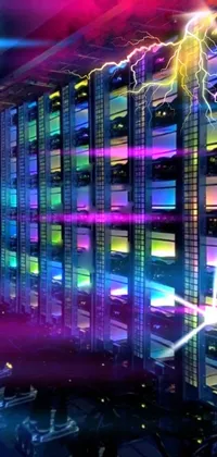 Purple Light Building Live Wallpaper