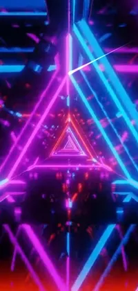 This live wallpaper brings a maximalist, vaporwave-inspired aesthetic to your phone with a neon triangle in a constantly shifting color scheme