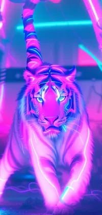 Purple Light Felidae Live Wallpaper