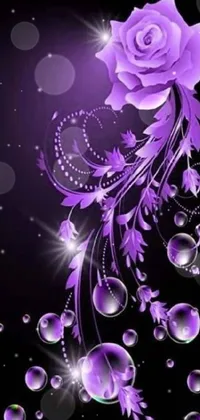 Purple Light Flower Live Wallpaper