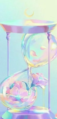 Looking for a stunning phone wallpaper? This concept art features a close-up of an hourglass on a table